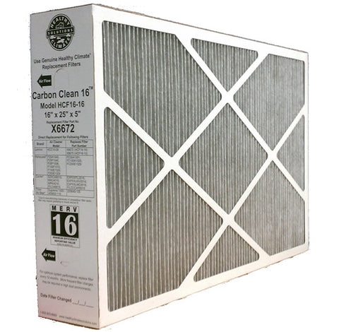 X6672 MERV 16 Lennox Replacement Carbon Pleated Media Filter